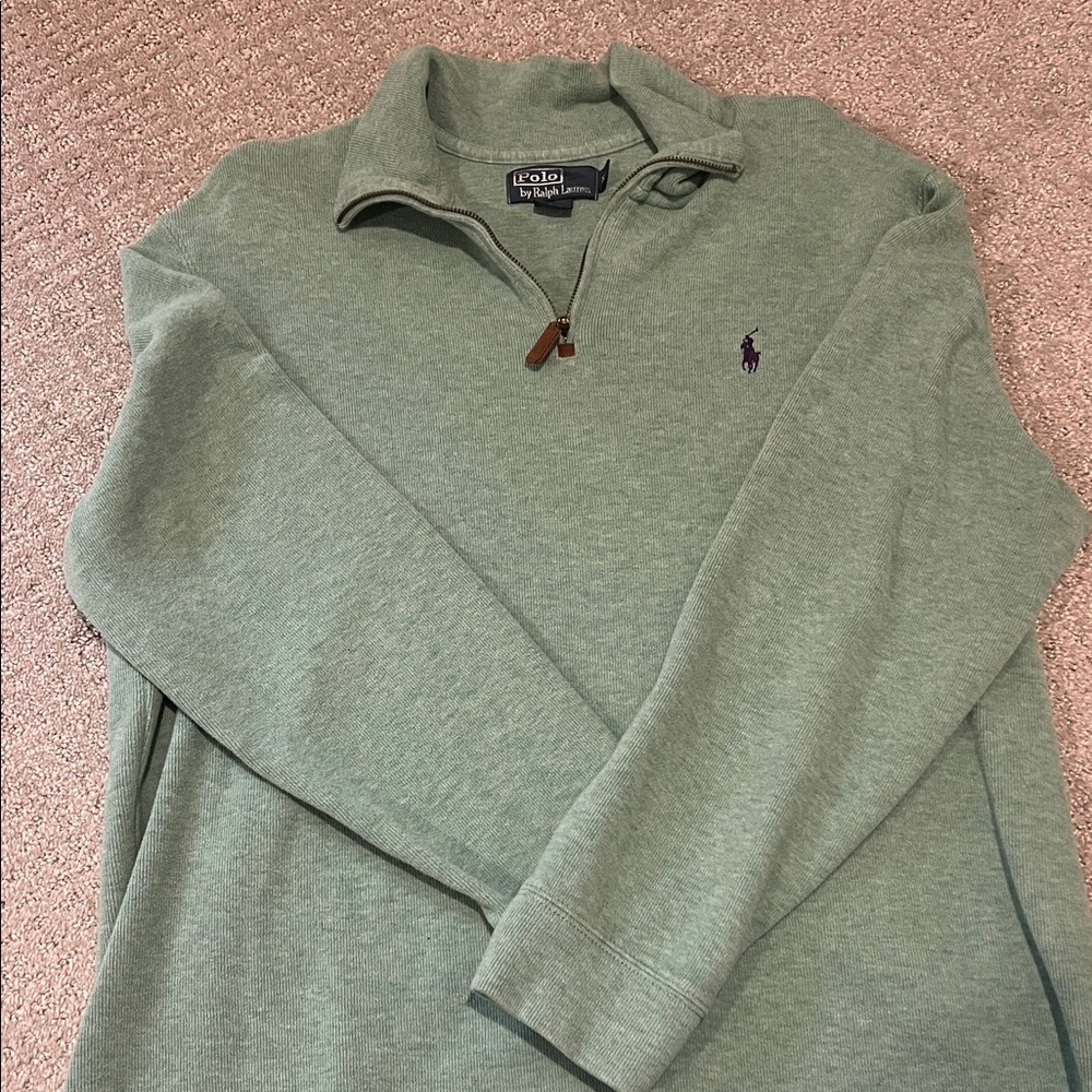 Ralph Lauren Green Zip Up Sweater